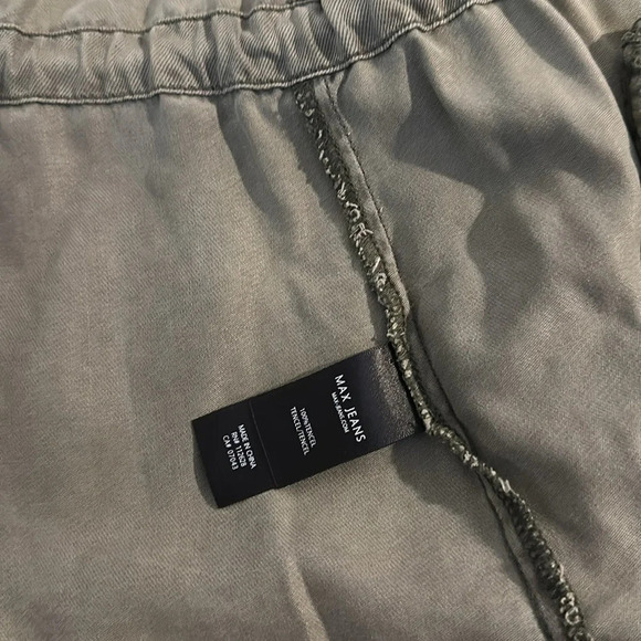 MAX JEANS Green Army Style Open Font Drape Jacket M EUC - Picture 6 of 6